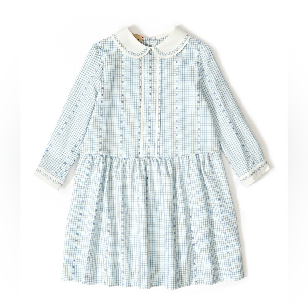 GUCCI Retro Peter Pan Collared Checked Girls Dress